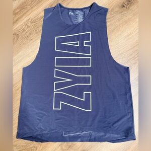 ZYIA Active Gray Athlete Tank Lighweight Mesh, Size L
